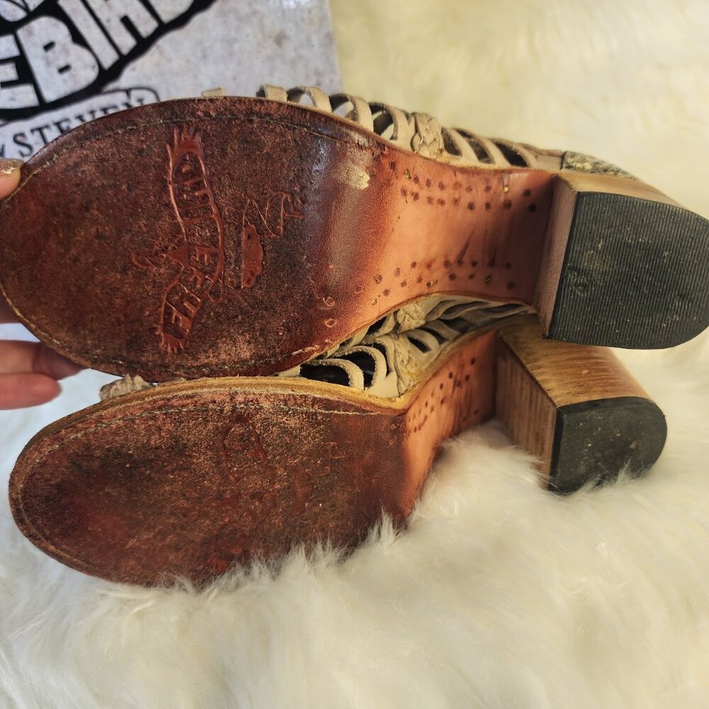 Freebird Bella Boots Taupe Leather Western Cowgirl – Women’s Size 9 - Picture 8 of 11